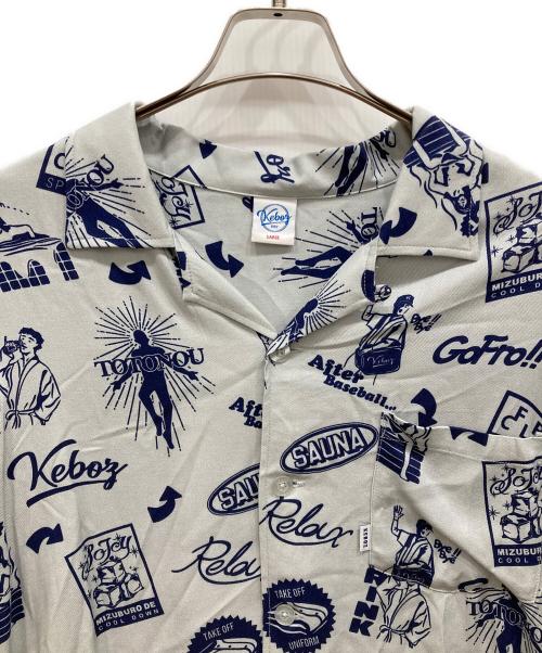 KEBOZ（ケボズ）KEBOZ (ケボズ) FRO CLUB (フロクラブ) レーヨンオープンカラーシャツ グレー サイズ:SIZE Lの古着・服飾アイテム