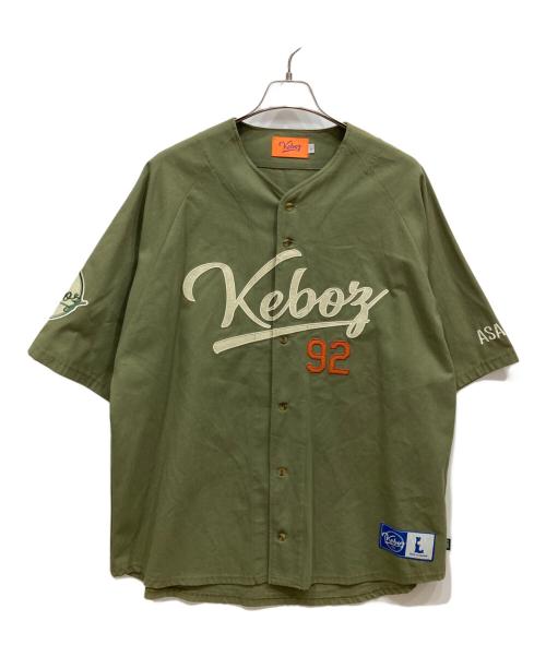 KEBOZ（ケボズ）KEBOZ (ケボズ) ベースボールシャツ グリーン サイズ:Ⅼの古着・服飾アイテム