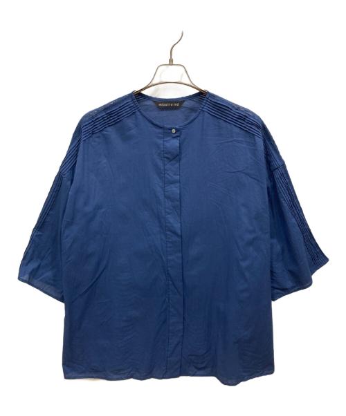 mizuiro-ind（ミズイロインド）mizuiro-ind (ミズイロインド) ピンタッククルーネックチュニック ブルー サイズ:-の古着・服飾アイテム