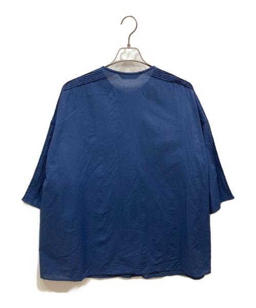 mizuiro-ind（ミズイロインド）mizuiro-ind (ミズイロインド) ピンタッククルーネックチュニック ブルー サイズ:-の古着・服飾アイテム