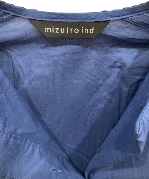 mizuiro-ind（ミズイロインド）mizuiro-ind (ミズイロインド) ピンタッククルーネックチュニック ブルー サイズ:-の古着・服飾アイテム
