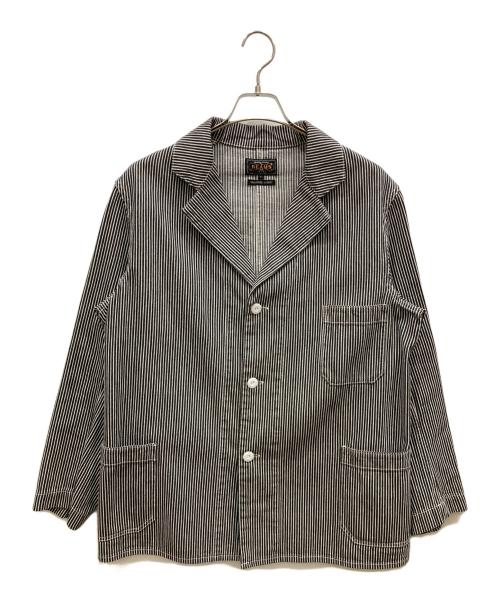 BEAMS PLUS（ビームスプラス）BEAMS PLUS (ビームスプラス) ヒッコリーストライプ 3ボタン ワークジャケット ブラック サイズ:Sの古着・服飾アイテム
