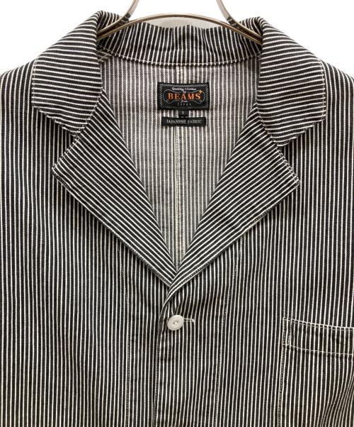BEAMS PLUS（ビームスプラス）BEAMS PLUS (ビームスプラス) ヒッコリーストライプ 3ボタン ワークジャケット ブラック サイズ:Sの古着・服飾アイテム
