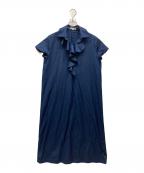 NARA CAMICIEナラカミーチェ）の古着「襟付きフリルワンピース」｜ネイビー