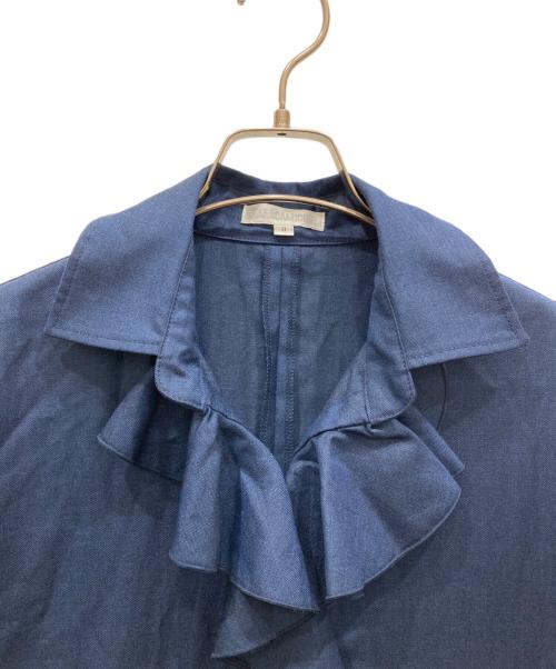 NARA CAMICIE（ナラカミーチェ）NARA CAMICIE (ナラカミーチェ) 襟付きフリルワンピース ネイビー サイズ:2の古着・服飾アイテム