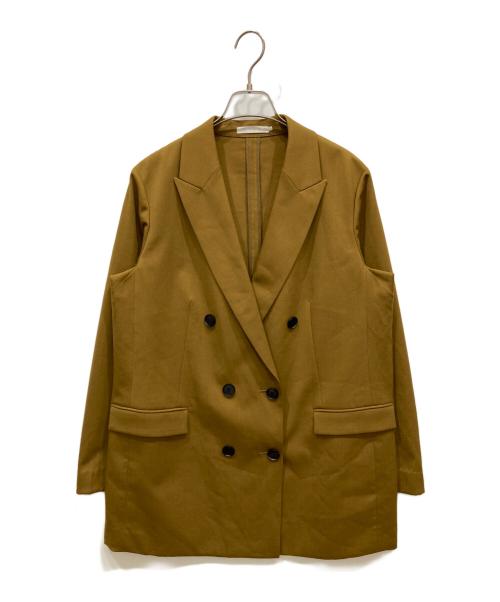 icB（アイシービー）icB (アイシービー) ウールストレッチツイルダブル前ジャケット マスタード サイズ:42の古着・服飾アイテム