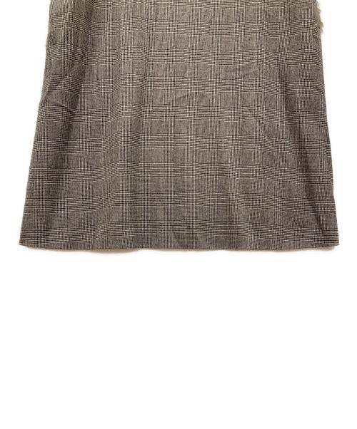 nicholson&nicholson（ニコルソン＆ニコルソン）nicholson&nicholson (ニコルソン＆ニコルソン) 切替チェックワンピース ブラウン×ホワイト サイズ:SIZE 38の古着・服飾アイテム