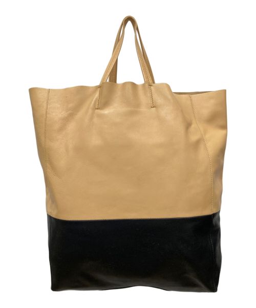 CELINE（セリーヌ）CELINE (セリーヌ) ヴェルティカルカバトートバッグ ベージュ×ブラックの古着・服飾アイテム