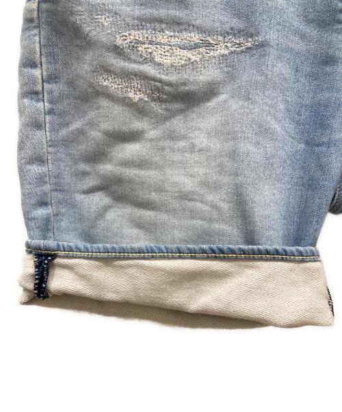 Ron Herman（ロンハーマン）Ron Herman (ロンハーマン) ダメージリペア加工 ハーフパンツ インディゴ サイズ:SIZE Lの古着・服飾アイテム