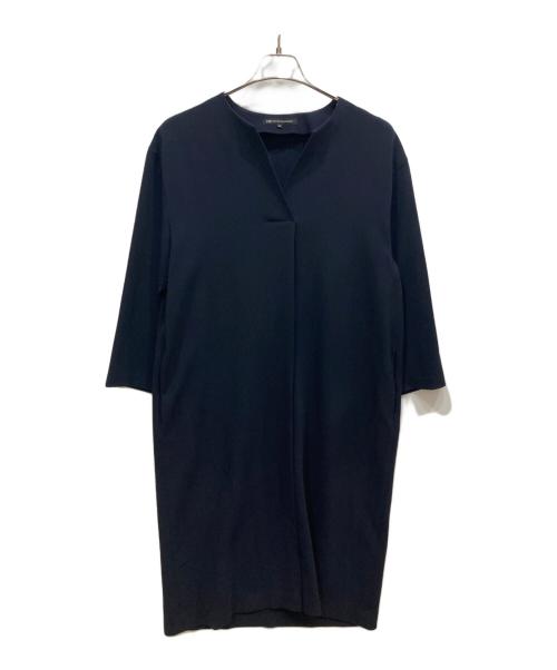 23区（ニジュウサンク）23区 (ニジュウサンク) 【洗える】トリアセダブルクロスワンピース ネイビー サイズ:40の古着・服飾アイテム