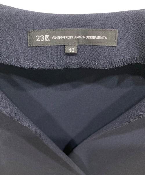 23区（ニジュウサンク）23区 (ニジュウサンク) 【洗える】トリアセダブルクロスワンピース ネイビー サイズ:40の古着・服飾アイテム