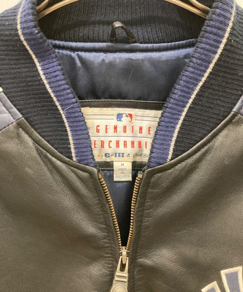 GENUINE MERCHANDISE（ジェニュイン マーチャンダイズ）GENUINE MERCHANDISE (ジェニュイン マーチャンダイズ) 90ｓレザースタジャン ブラック×ネイビー サイズ:Mの古着・服飾アイテム