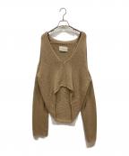 TODAYFULトゥデイフル）の古着「Uneck Hand Knit」｜ベージュ