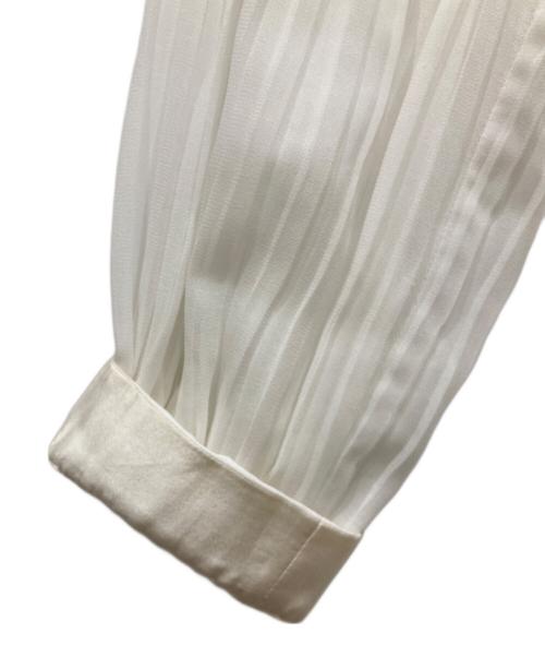 BALLSEY（ボールジィ）BALLSEY (ボールジィ) ポリエステルシフォンプリーツボウタイブラウス ホワイト サイズ:36の古着・服飾アイテム