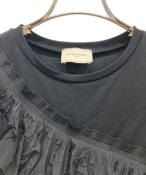 UNITED ARROWS（ユナイテッドアローズ）UNITED ARROWS (ユナイテッドアローズ) コンビ プリーツ Tシャツ ブラック サイズ:SIZE Freeの古着・服飾アイテム