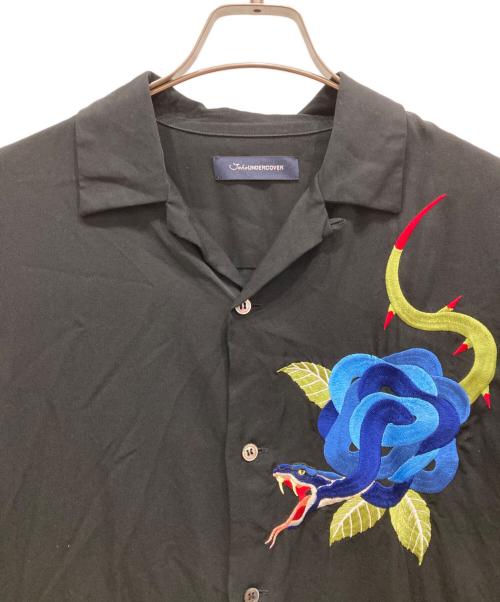 JohnUNDERCOVER（ジョンアンダーカバー）JohnUNDERCOVER (ジョンアンダーカバー) 17SS Embroidery open collar shirt ブラック サイズ:SIZE 2の古着・服飾アイテム