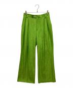 IRENEアイレネ）の古着「Mix Color Fabric Trousers」｜グリーン