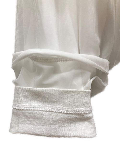 ALMOSTBLACK（オールモストブラック）ALMOSTBLACK (オールモストブラック) LAYERED L/S CREW NECK PRINT TEE ホワイト サイズ:2の古着・服飾アイテム