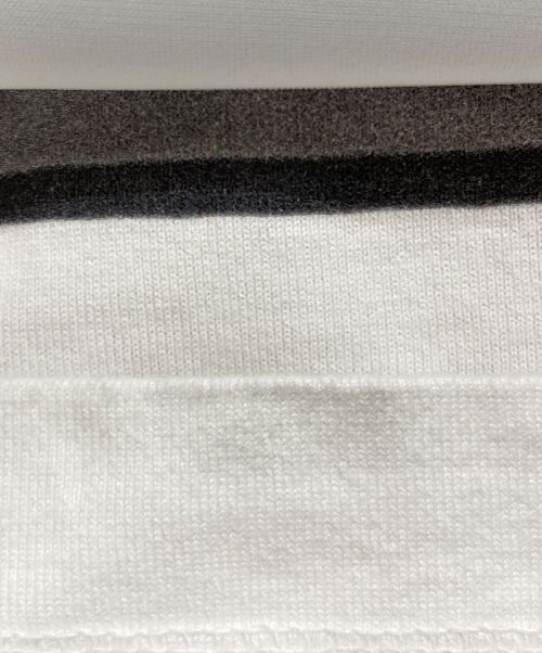 ALMOSTBLACK（オールモストブラック）ALMOSTBLACK (オールモストブラック) LAYERED L/S CREW NECK PRINT TEE ホワイト サイズ:2の古着・服飾アイテム