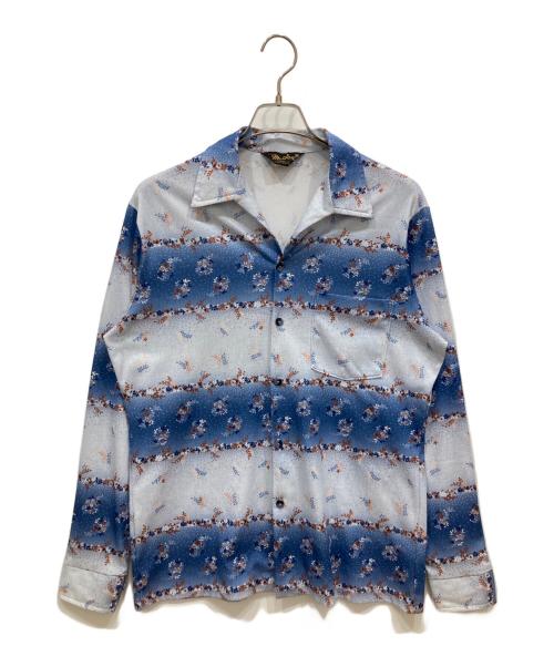 mr.jan（エム.ジェーエーエヌ）mr.jan (エム.ジェーエーエヌ) 70s 柄シャツ ブルー サイズ:Mの古着・服飾アイテム