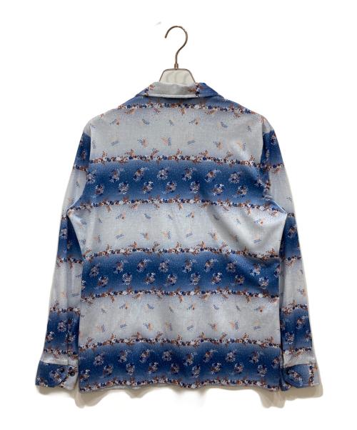 mr.jan（エム.ジェーエーエヌ）mr.jan (エム.ジェーエーエヌ) 70s 柄シャツ ブルー サイズ:Mの古着・服飾アイテム