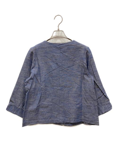 ヤンマ産業（ヤンマサンギョウ）ヤンマ産業 (ヤンマサンギョウ) ノーカラージャケット ブルー サイズ:-の古着・服飾アイテム