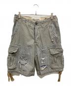 Abercrombie & Fitchアバクロンビー アンド フィッチ）の古着「リメイク加工カーゴショーツ」｜ブルー