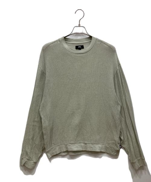 stussy（ステューシー）stussy (ステューシー) 22SS cotton mesh ls crew グレー サイズ:Ⅼの古着・服飾アイテム
