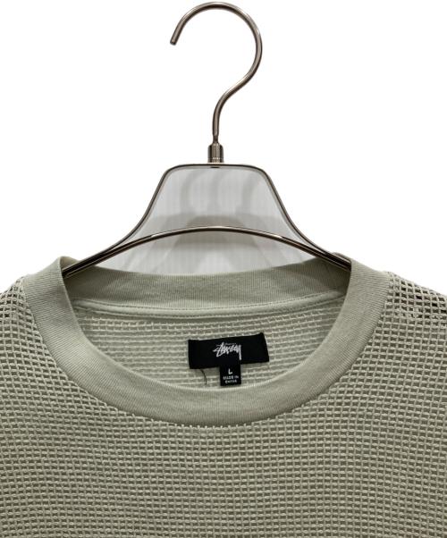 stussy（ステューシー）stussy (ステューシー) 22SS cotton mesh ls crew グレー サイズ:Ⅼの古着・服飾アイテム
