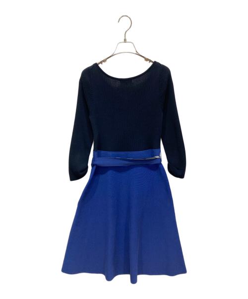 BLUE LABEL CRESTBRIDGE（ブルーレーベルクレストブリッジ）BLUE LABEL CRESTBRIDGE (ブルーレーベルクレストブリッジ) ニットワンピース ネイビー サイズ:38の古着・服飾アイテム