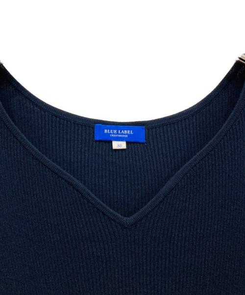 BLUE LABEL CRESTBRIDGE（ブルーレーベルクレストブリッジ）BLUE LABEL CRESTBRIDGE (ブルーレーベルクレストブリッジ) ニットワンピース ネイビー サイズ:38の古着・服飾アイテム