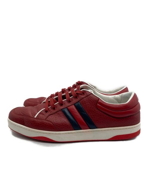 GUCCI（グッチ）GUCCI (グッチ) Ronnie Low Web Sneaker レッド サイズ:9の古着・服飾アイテム