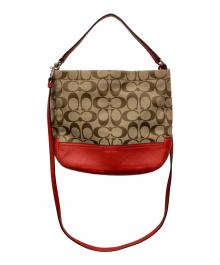 COACH（コーチ）の古着「ショルダーバッグ」｜ベージュ×レッド