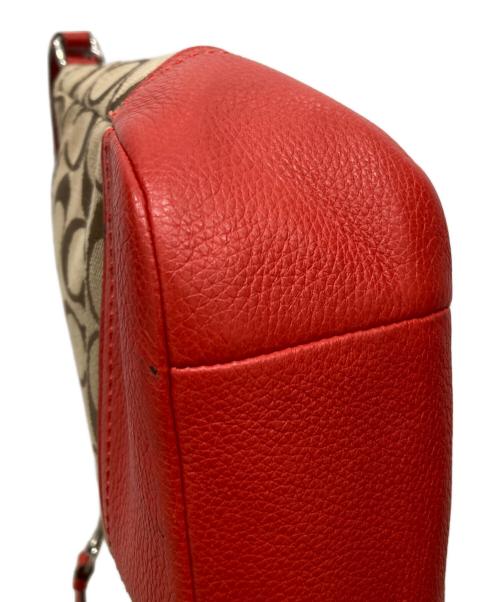 COACH（コーチ）COACH (コーチ) ショルダーバッグ ベージュ×レッドの古着・服飾アイテム