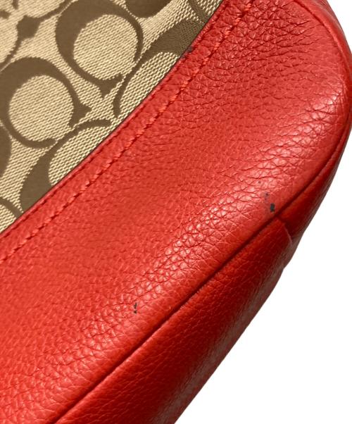 COACH（コーチ）COACH (コーチ) ショルダーバッグ ベージュ×レッドの古着・服飾アイテム