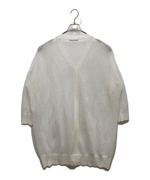 mizuiro-ind（ミズイロインド）mizuiro-ind (ミズイロインド) メッシュ柄Vネックロングカーディガン ホワイト サイズ:-の古着・服飾アイテム