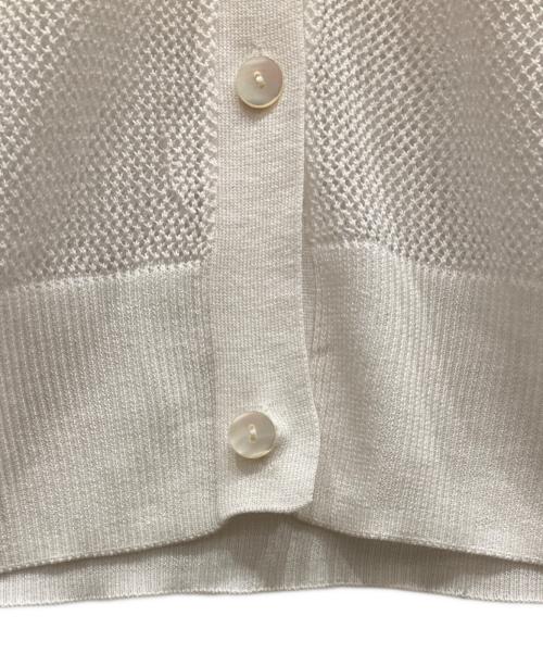 mizuiro-ind（ミズイロインド）mizuiro-ind (ミズイロインド) メッシュ柄Vネックロングカーディガン ホワイト サイズ:-の古着・服飾アイテム