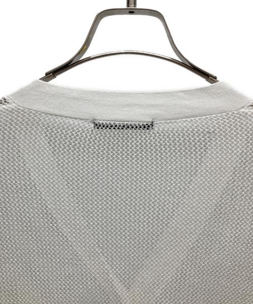 mizuiro-ind（ミズイロインド）mizuiro-ind (ミズイロインド) メッシュ柄Vネックロングカーディガン ホワイト サイズ:-の古着・服飾アイテム