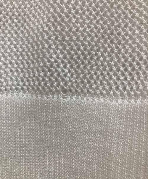 mizuiro-ind（ミズイロインド）mizuiro-ind (ミズイロインド) メッシュ柄Vネックロングカーディガン ホワイト サイズ:-の古着・服飾アイテム