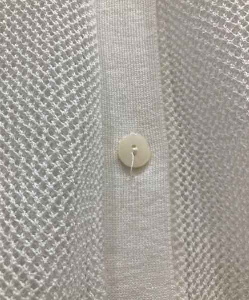 mizuiro-ind（ミズイロインド）mizuiro-ind (ミズイロインド) メッシュ柄Vネックロングカーディガン ホワイト サイズ:-の古着・服飾アイテム