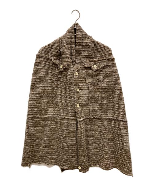 JUNYA WATANABE MAN PINK（ジュンヤワタナベマン ピンク）JUNYA WATANABE MAN PINK (ジュンヤワタナベマン ピンク) ショールニット ベージュ サイズ:-の古着・服飾アイテム