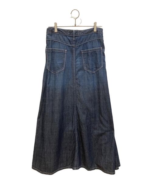W by woadblue（ダブリュ バイ ウォードブルー）W by woadblue (ダブリュ バイ ウォードブルー) マキシフレアデニムスカート インディゴ サイズ:Mの古着・服飾アイテム