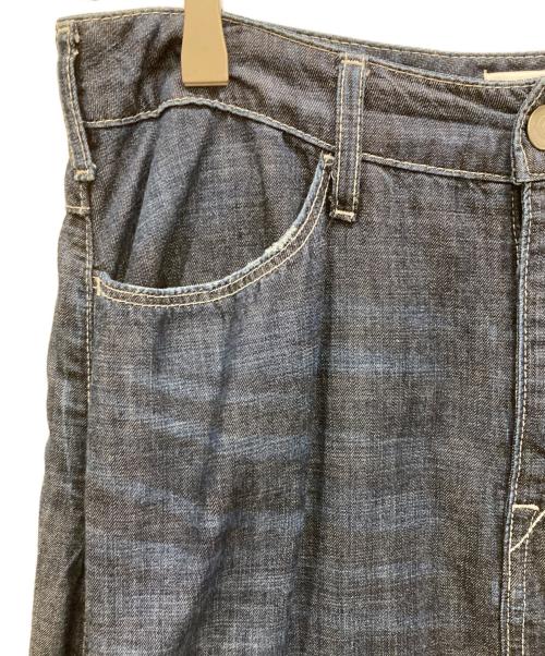 W by woadblue（ダブリュ バイ ウォードブルー）W by woadblue (ダブリュ バイ ウォードブルー) マキシフレアデニムスカート インディゴ サイズ:Mの古着・服飾アイテム