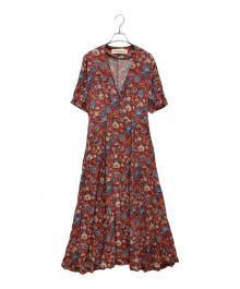 THE SHINZONE（ザ シンゾーン）の古着「ORIENTAL FLOWER CACHECOEUR DRESS」｜レッド