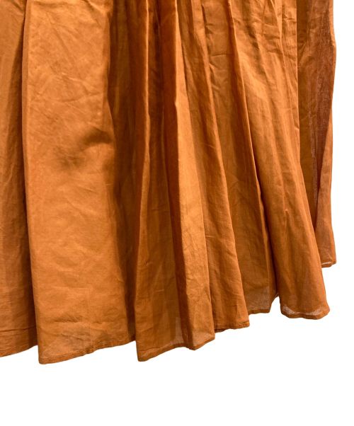 MARILYN MOON（マリリンムーン）MARILYN MOON (マリリンムーン) Ron Herman (ロンハーマン) Tuck technique sheer cotton skirt ブラウン サイズ:SIZE FREEの古着・服飾アイテム