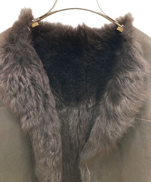 BARNEYS NEWYORK（バーニーズ・ニューヨーク）BARNEYS NEWYORK (バーニーズ・ニューヨーク) ラムムートンジャケット ブラウン サイズ:36の古着・服飾アイテム