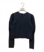 Spick and Spanスピックアンドスパン）の古着「シュリンクタックスリーブブラウス」｜ブラック