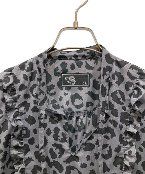 Hysteric Glamour（ヒステリックグラマー）Hysteric Glamour (ヒステリックグラマー) レオパードフリルブラウス グレー サイズ:freeの古着・服飾アイテム