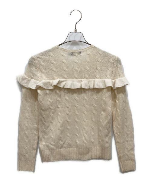 POLO RALPH LAUREN（ポロ・ラルフローレン）POLO RALPH LAUREN (ポロ・ラルフローレン) ウールカシミヤフリルニット ホワイト サイズ:SIZE XSの古着・服飾アイテム