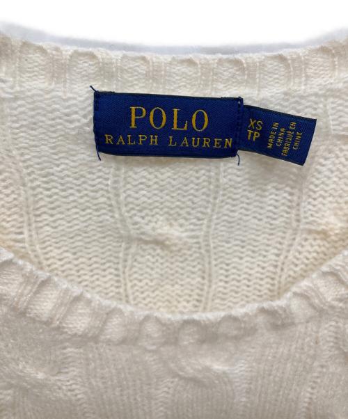 POLO RALPH LAUREN（ポロ・ラルフローレン）POLO RALPH LAUREN (ポロ・ラルフローレン) ウールカシミヤフリルニット ホワイト サイズ:SIZE XSの古着・服飾アイテム